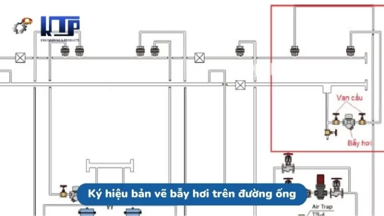 Ký hiệu bản vẽ bẫy hơi trên đường ống chính xác