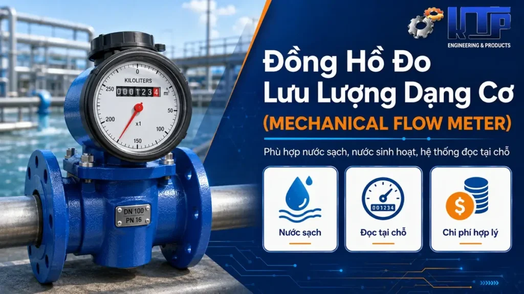 Đồng hồ đo lưu lượng dạng cơ cho nước sạch và hệ thống cấp nước