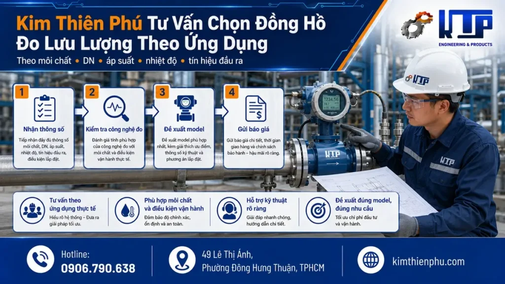Kim Thiên Phú tư vấn chọn đồng hồ đo lưu lượng theo thông số vận hành thực tế